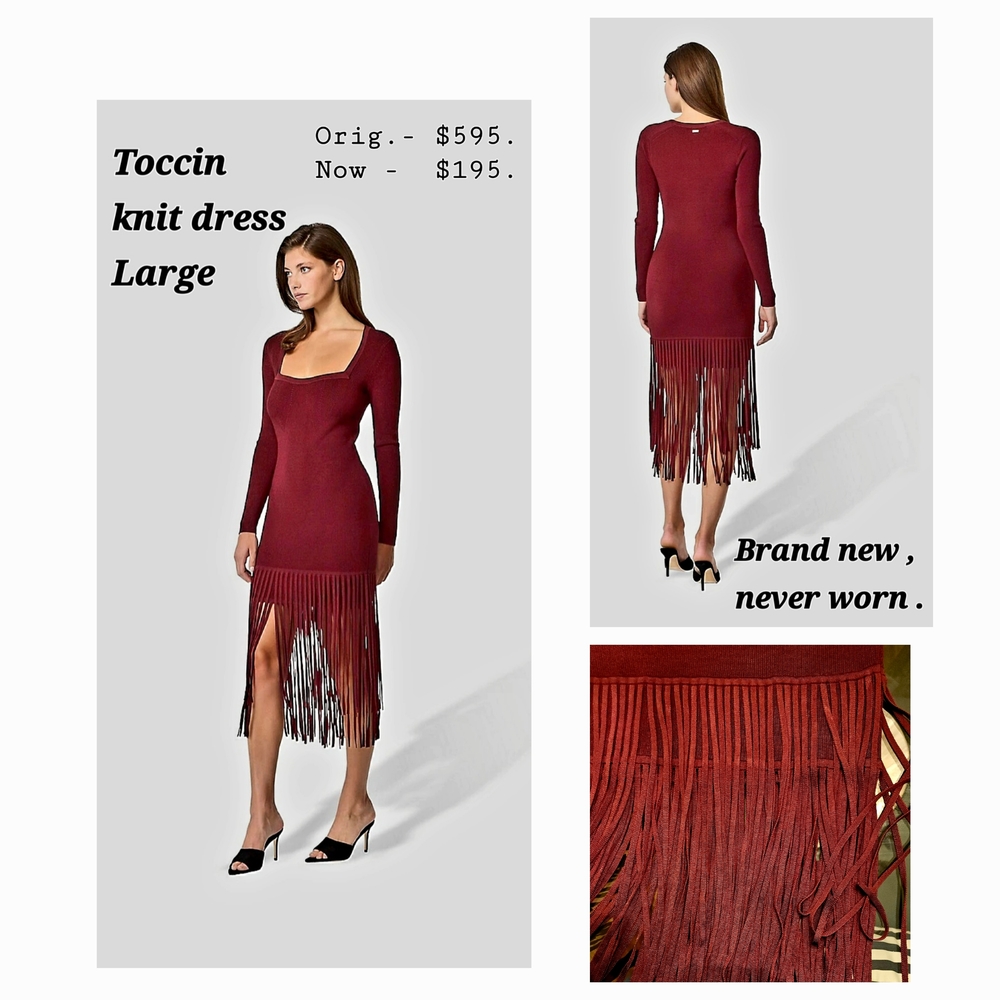 Red Long Sleeve Pleated Sheath Dress